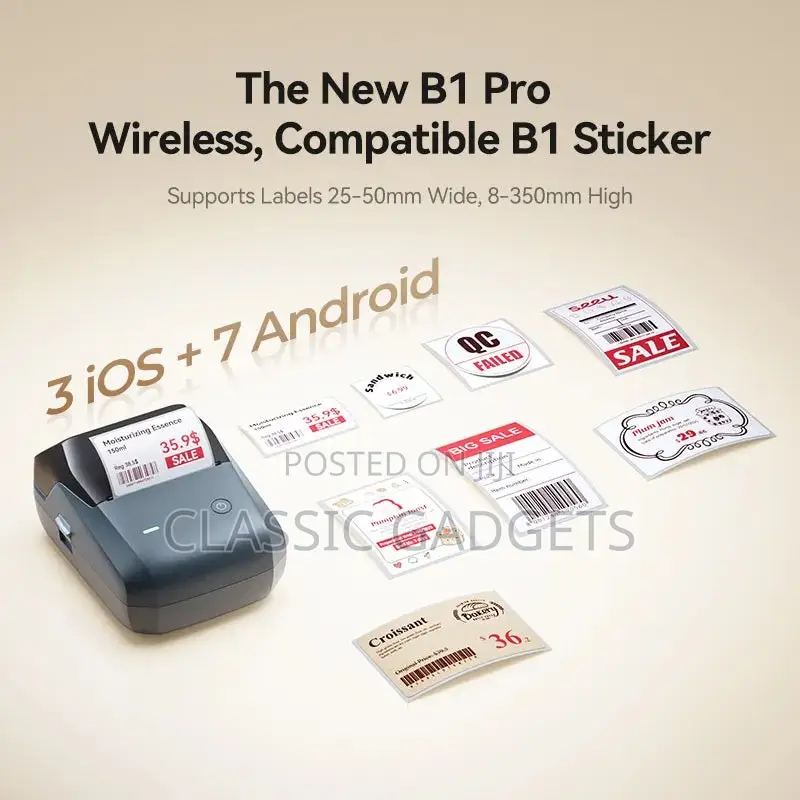NIIMBOT B1 Pro Label Maker, 300DPI HD Label Printer