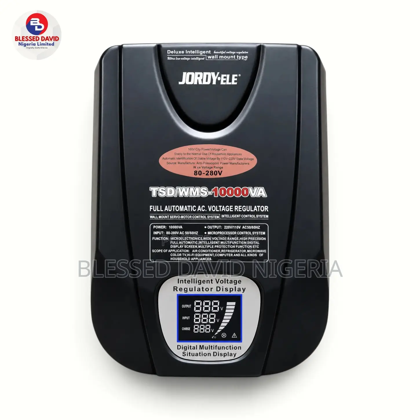Jordy-Ele TSD/WMS-10000VA Automatic Voltage Regulator -Black 10kva