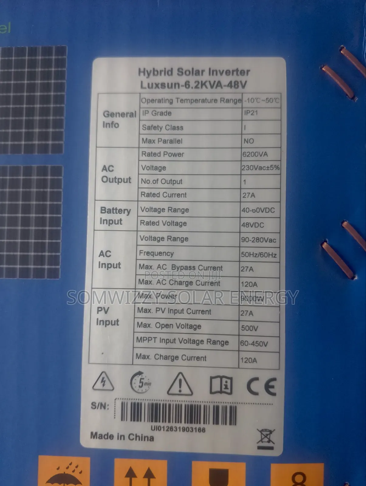 High Quality 6.2kva Luxsun Hybrid Inverter 48v.