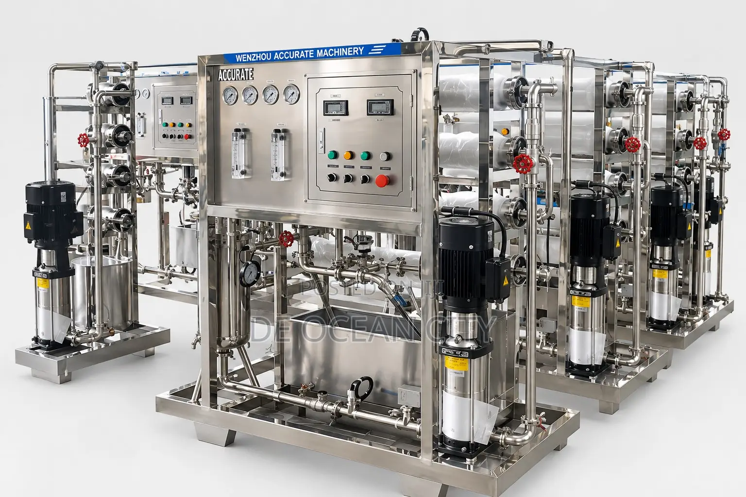 4-Membrane Stainless Steel Reverse Osmosis Water Treatment Machine