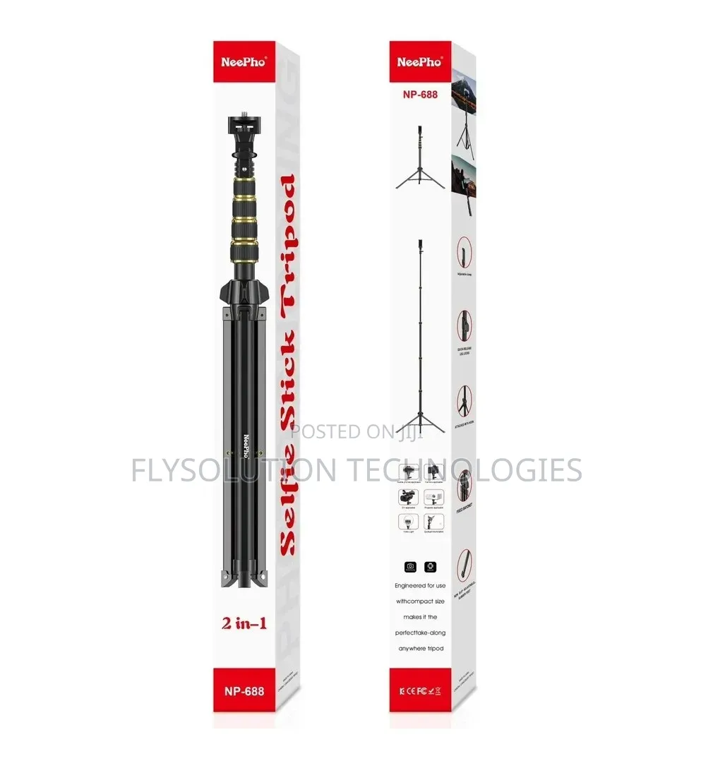 NeePho 2 in 1 Portable Monopod Tripod Stand Selfie Stick Camera Phone