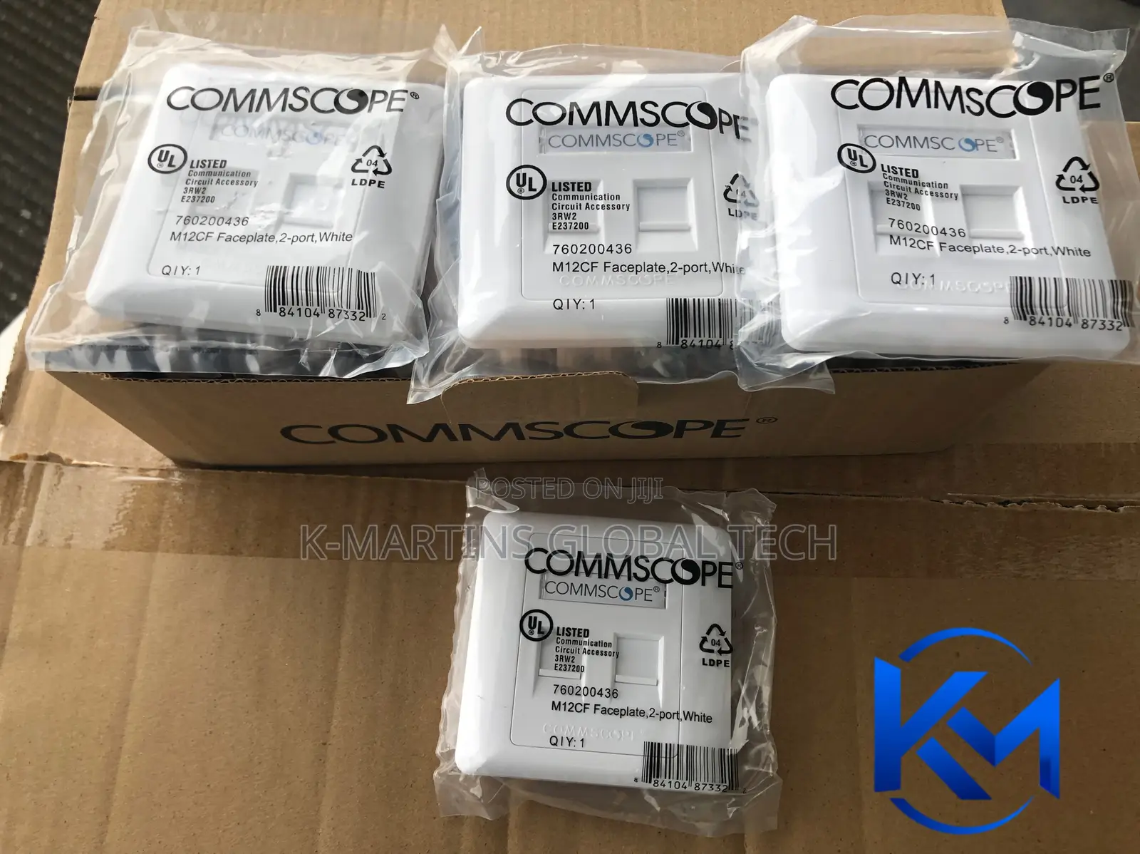 CommScope Single/Double Port Faceplate RJ45 Network Wall Outlet.