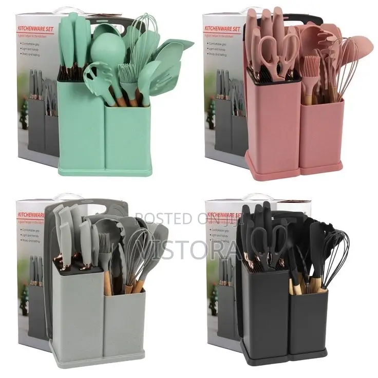 Kitchen Tool Set Silicone – 19pc Heat-Resistant Utensil Set