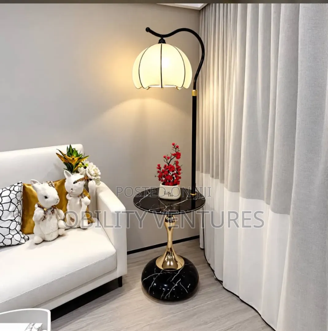 Luxury Modern LED Floor Lamp With Side Table