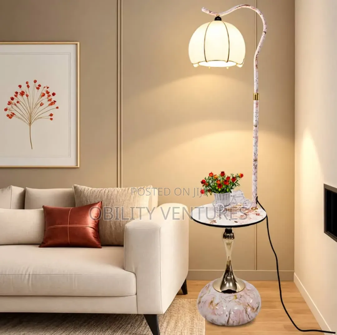Luxury Modern LED Floor Lamp With Side Table