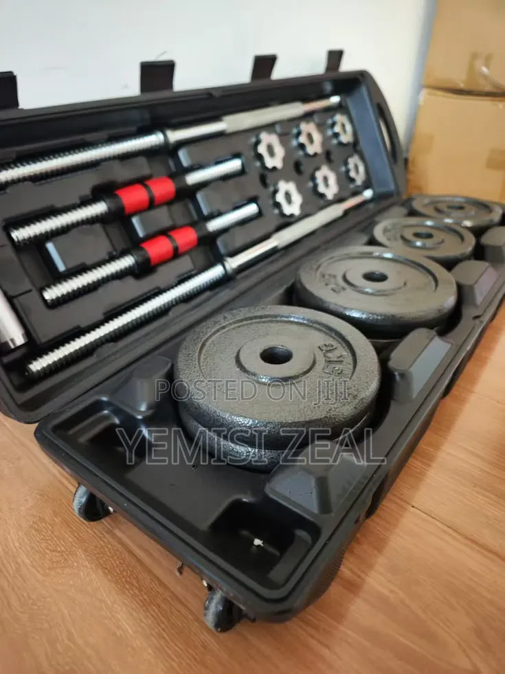 50KG Black Adjustable Dumbbell Set for Home and Commercial Use