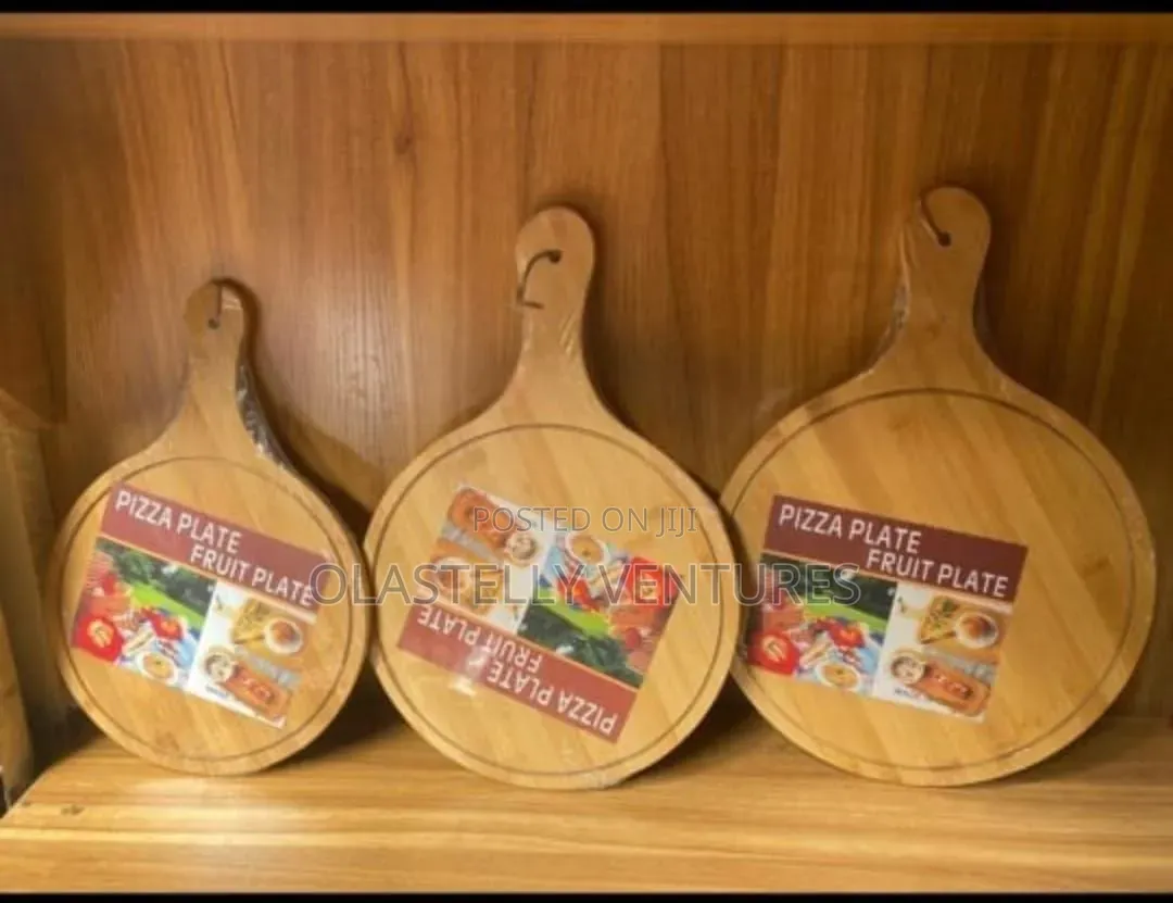 Round Wooden Food Platter, Pizza Plate H.