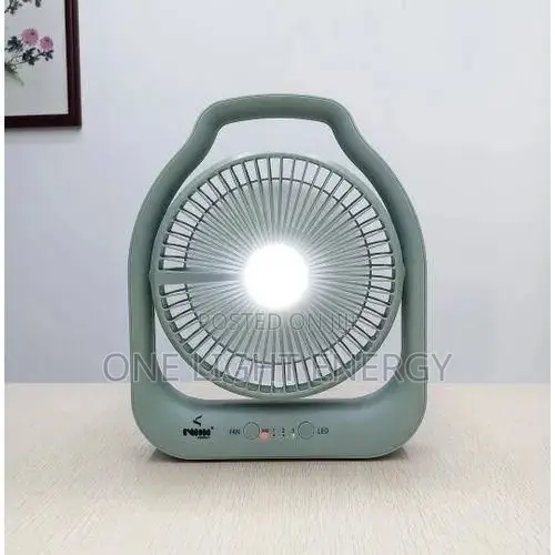 Energy Rechargeable Desktop Fan 8" With LED Light