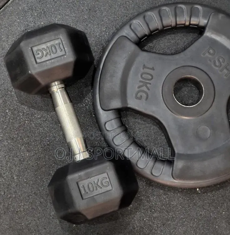 10KG Hexagon/Olympic Weight Dumbbell Pair Set