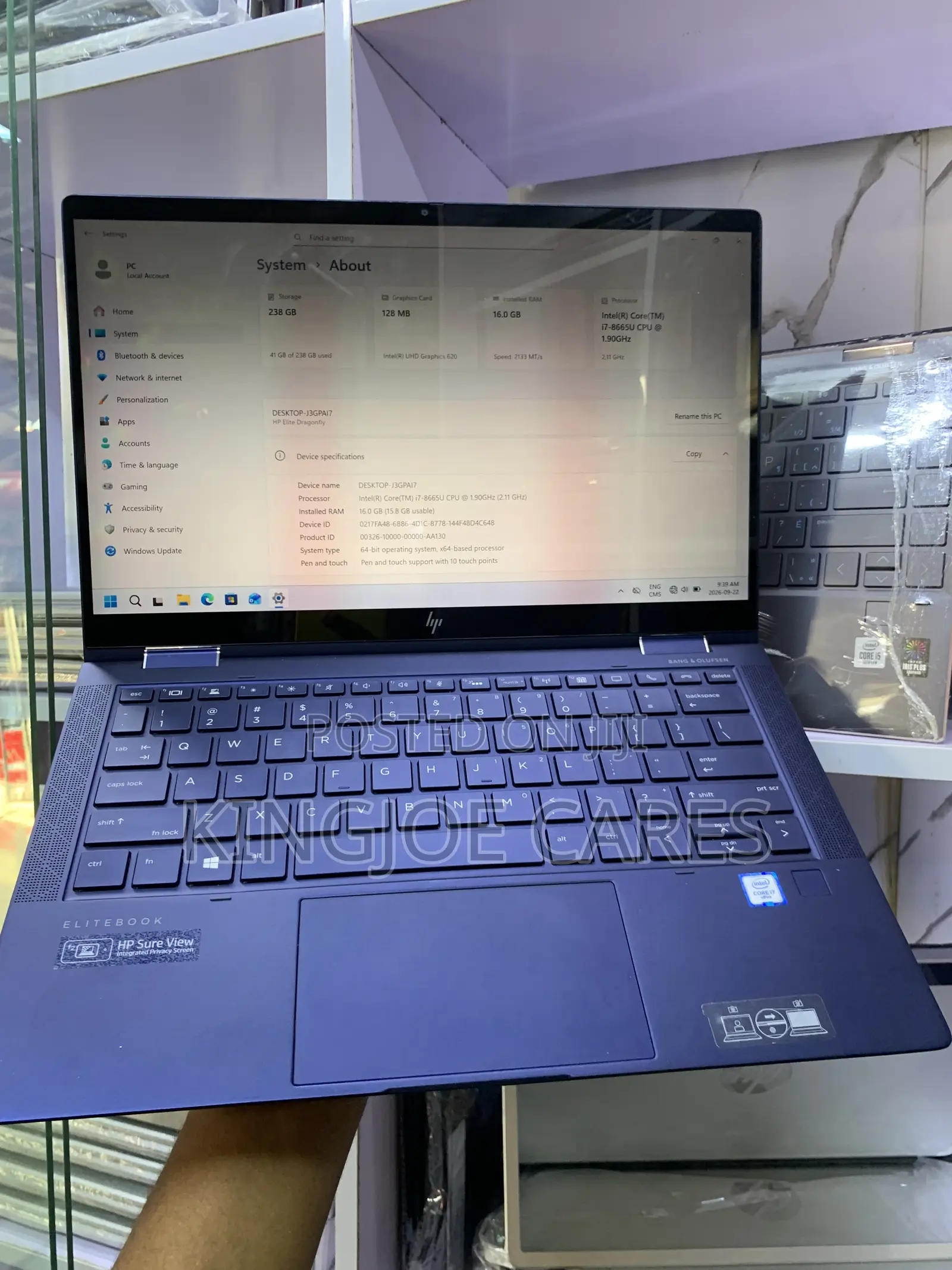 Laptop HP Elite Dragonfly x360 8th Gen 16GB Intel Core i7 SSD 256GB