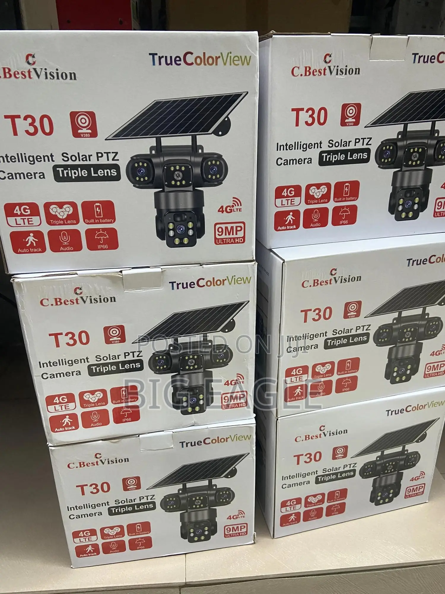 Original V380 Pro Complete 3 Lens 4g Enabled Solar Camera Ultra Ahd