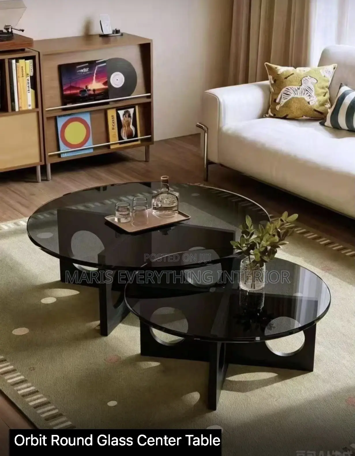 Orbit Glass Center Table - Available in Black and Brown