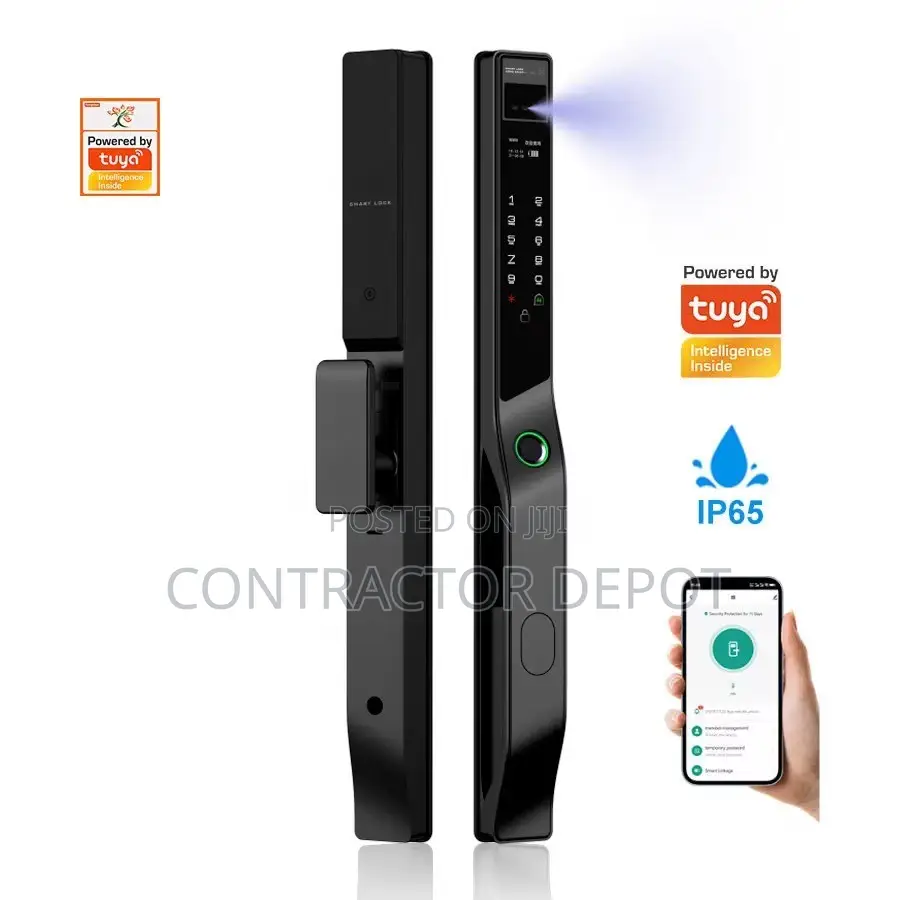 Tuya Waterproof Electric 3D Face Fingerprint Slim Door Lock