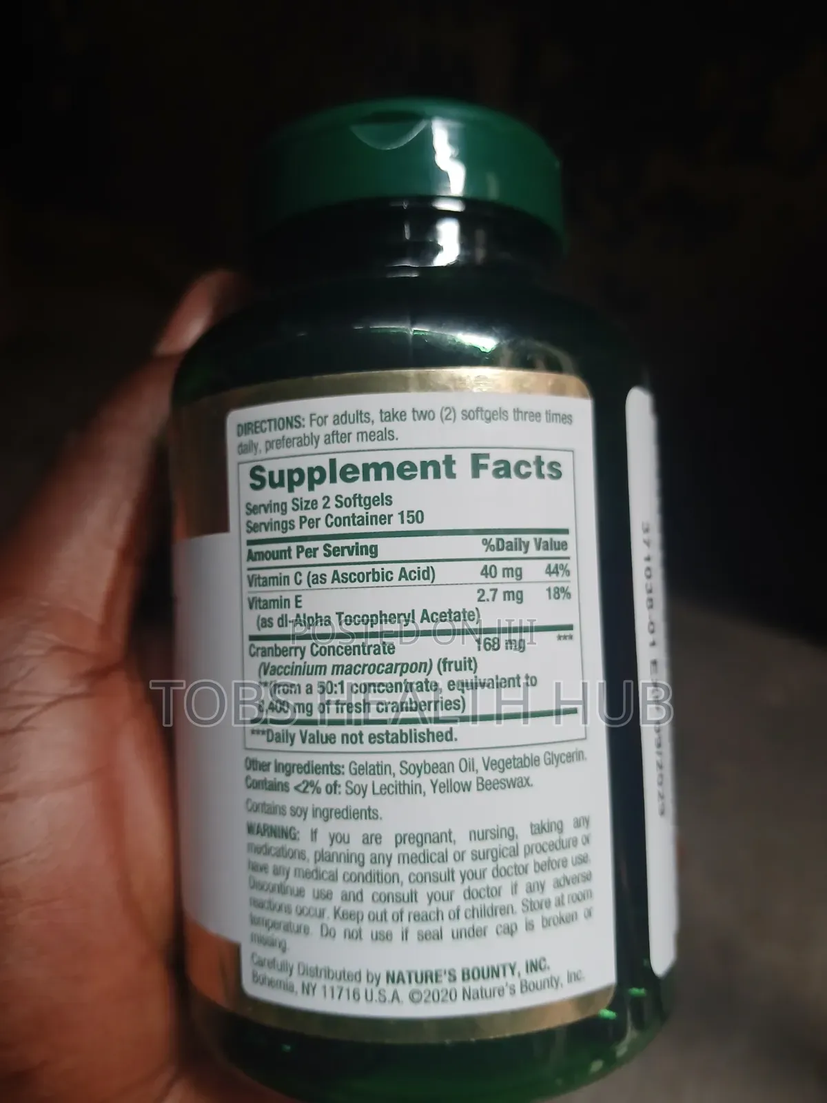 Nature’s Bounty Cranberry Fruit 4200mg + Vitamin C – 300 Softgels