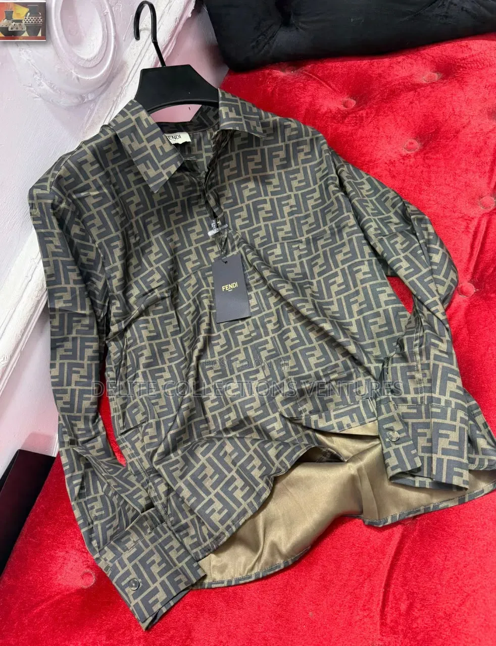 *Original Men Luxury Fendi Shirt and Jeans Combo Outfit Available