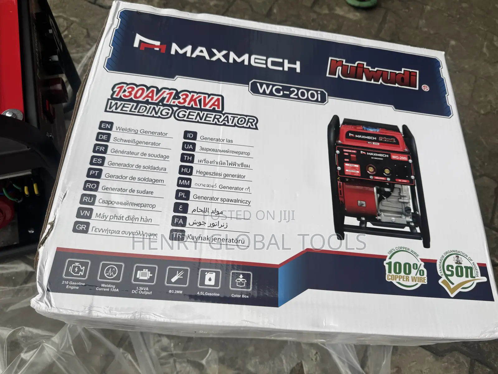 MAXMECH RUIWUDI WG-200i Welding Generator – 130A / 1.3kVA