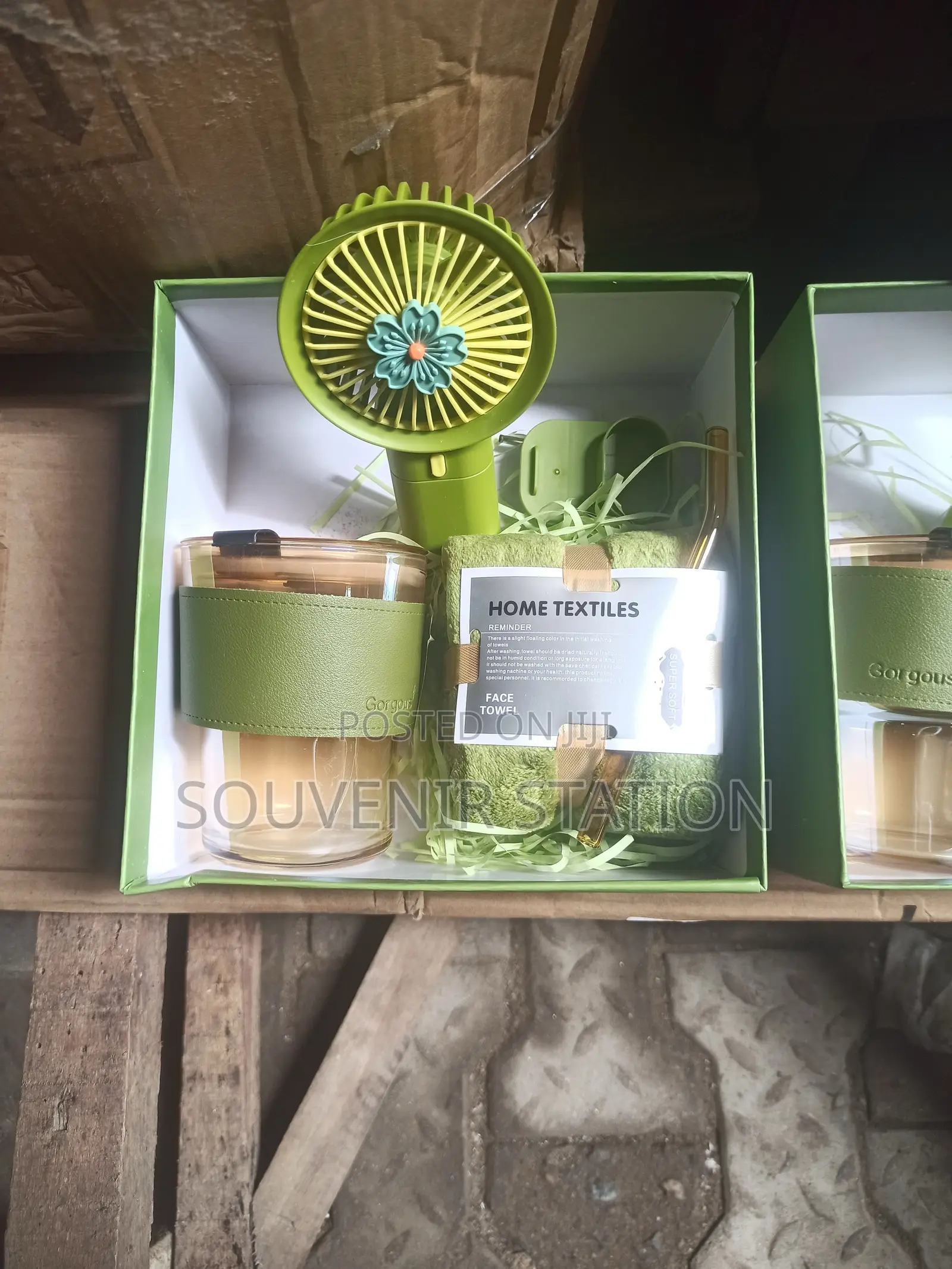 3 PCS Gift Items in a Box,it Has Fan, Cup and Face Towel