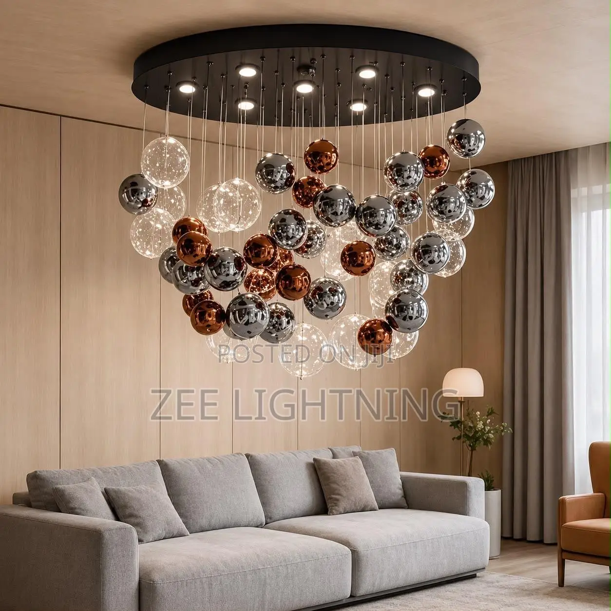 LED Modern Luxury Chandelier With Multiple Colored Balls (Size 800mm)