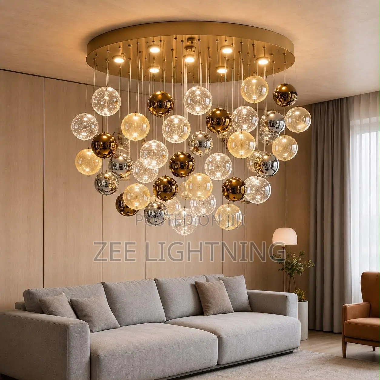 LED Modern Luxury Chandelier With Multiple Colored Balls (Size 800mm)
