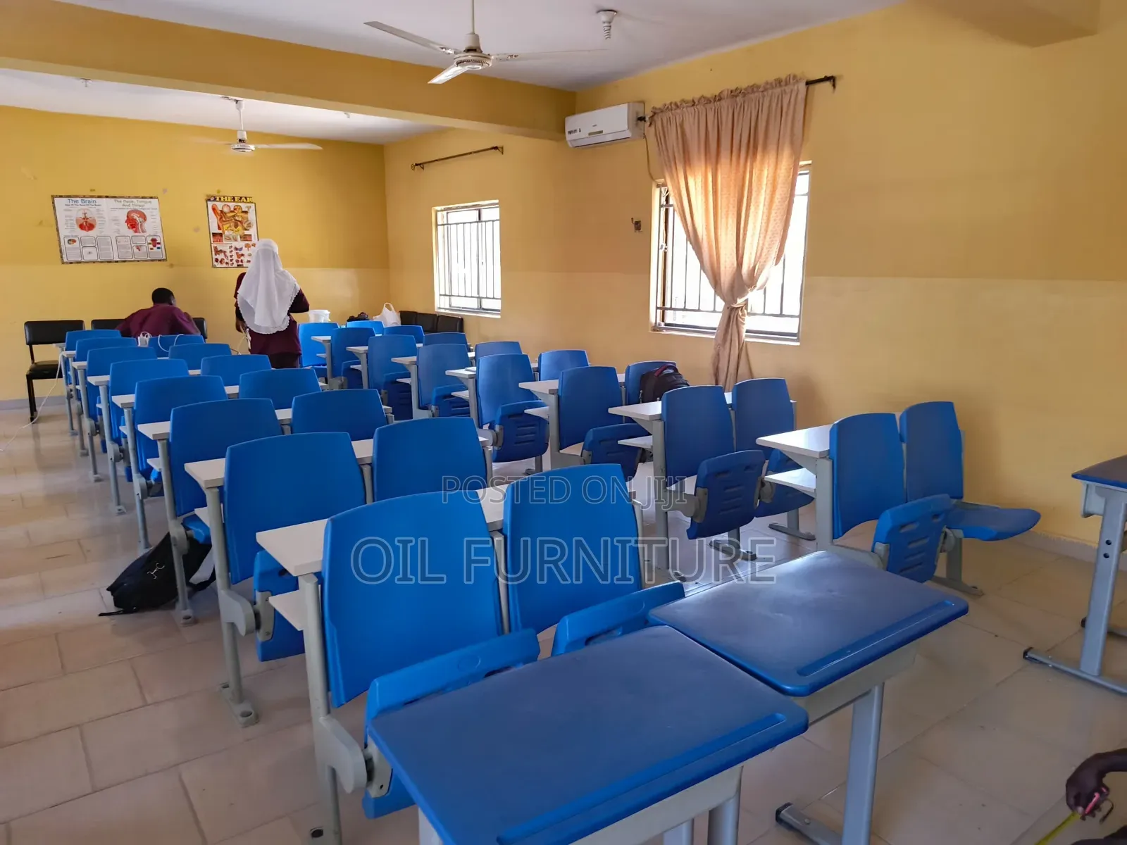 Modern Classroom 2-in-1 Student Desk Attached Chair Set