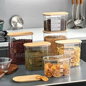 2500ml Acrylic Container With Wooden Cover T2m