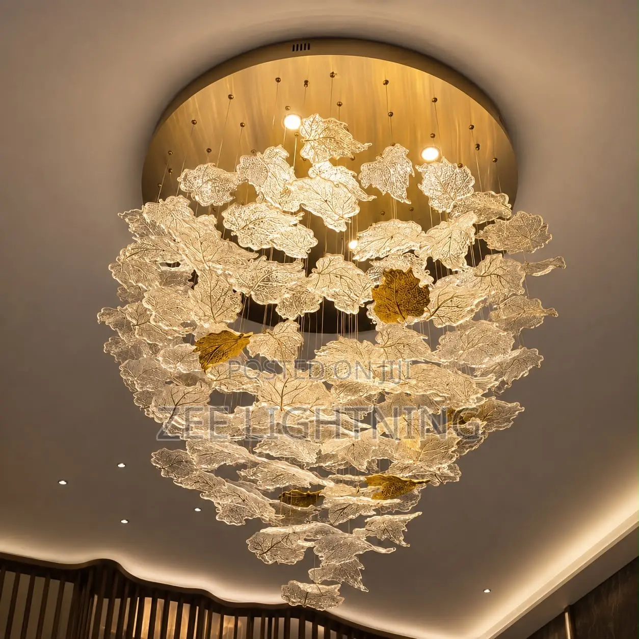Modern LED Crystal Sparkling Leafs Chandelier(size 800mm)