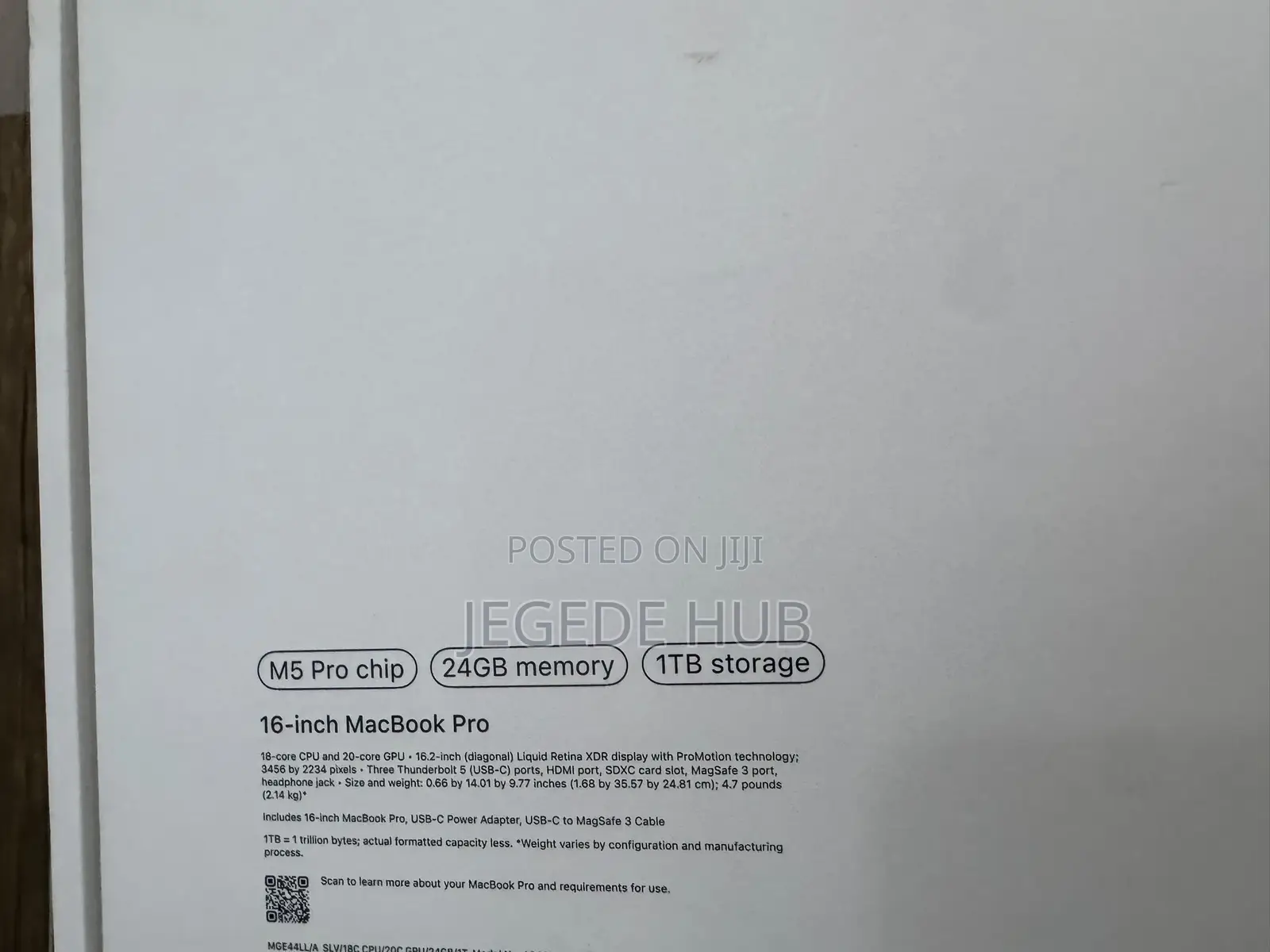 New Laptop Apple MacBook Pro 2026 M5 Pro 24GB Apple M5 Pro SSD 1T