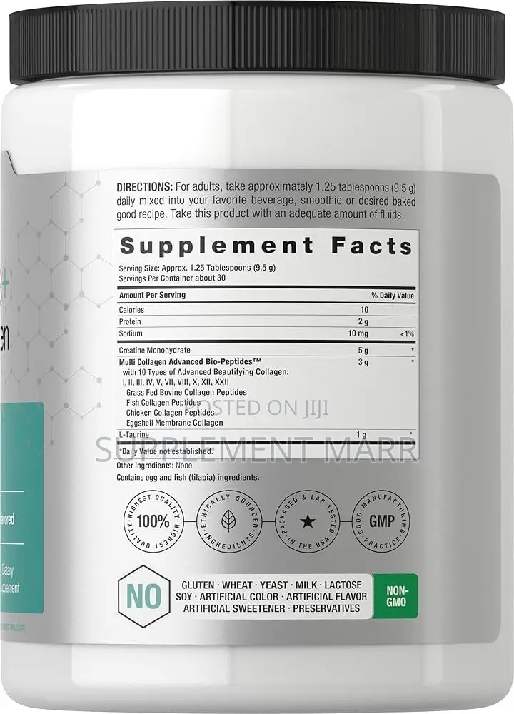 Creatine Monohydrate Powder With Collagen and L-Taurine – 10.05 Oz