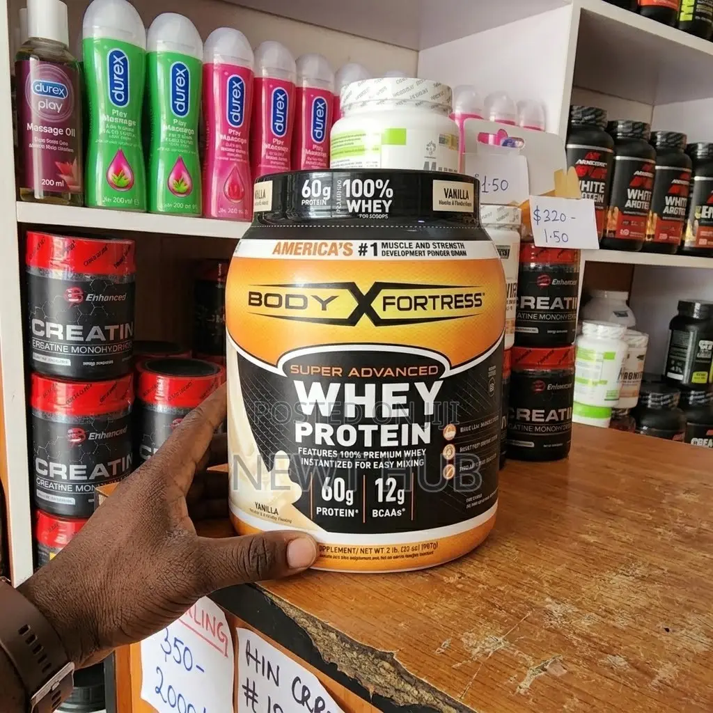 Body Fortress Whey Protein Powder, 60g Protein and 12g Bcaa's