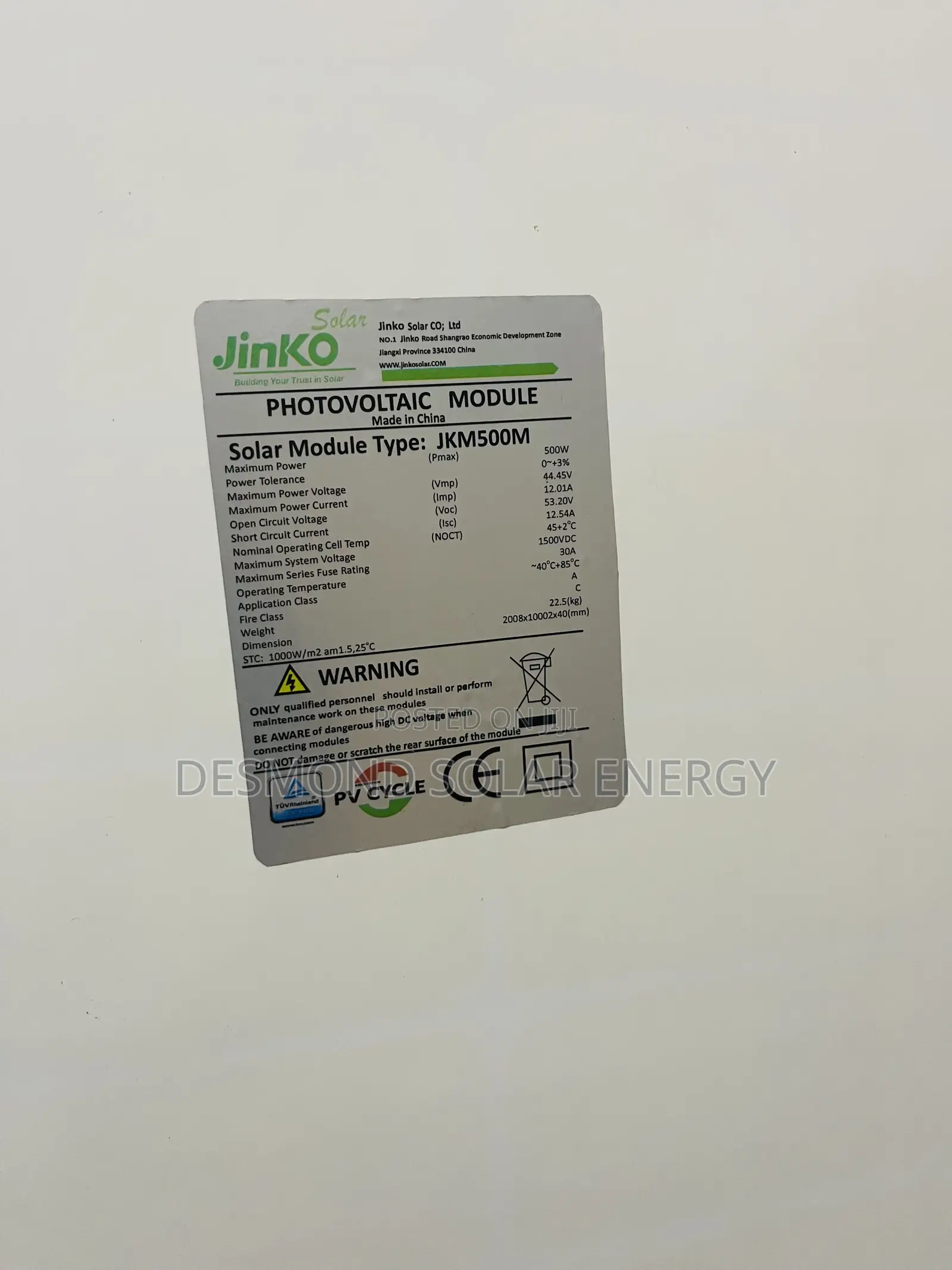 500w Jinko Mono Solar Panels Are Very Much Available Still Bring Order
