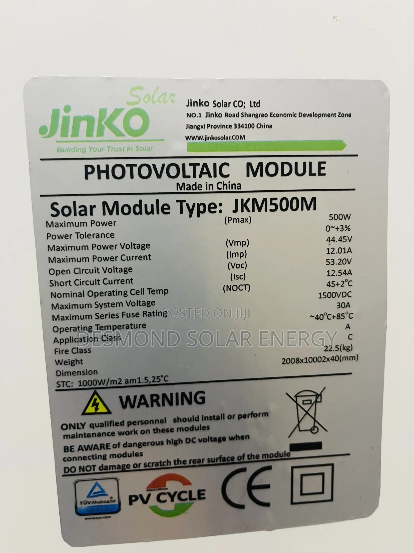 500w Jinko Mono Solar Panels Is Very Much Available Now With Discount