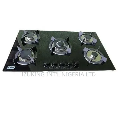 Kimax 5 Burner Tempered Glass Built-in Cooker Hob Black