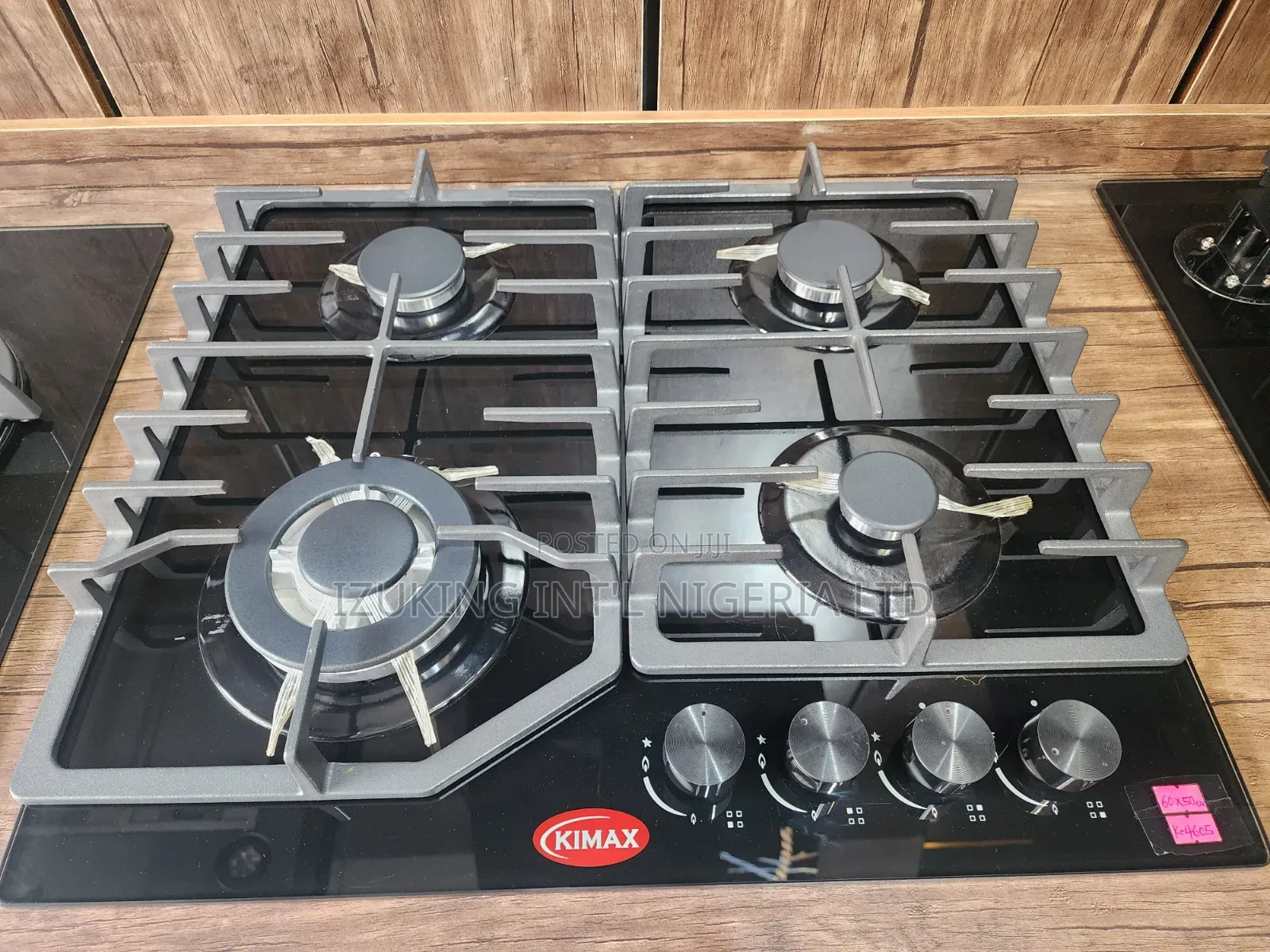 Kimax Built-in 4 Burner Gas on Glass Hob/Cooker Auto Ignition.