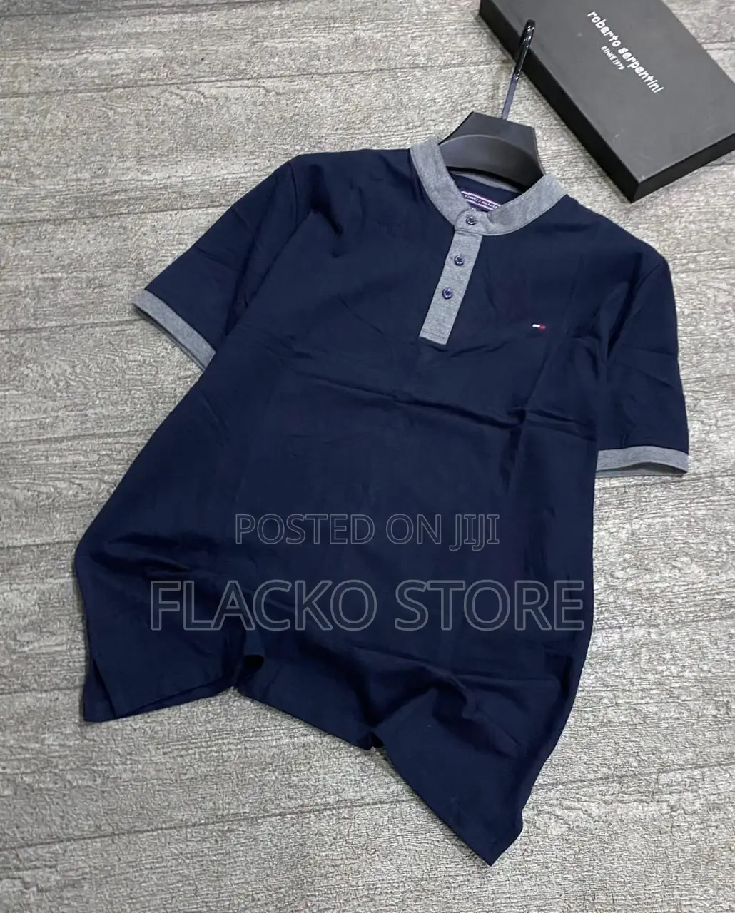 High Quality Tommy Hilfiger Mandarian Collar Neck T-Shirts