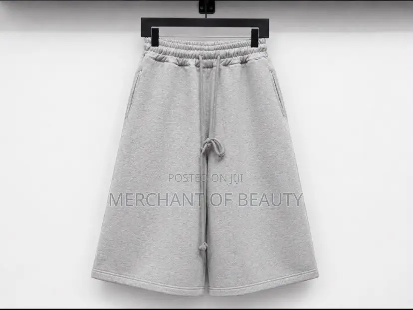 Unisex Baggy Sweat Shorts - Oversized Wide Leg Jorts - Black Grey