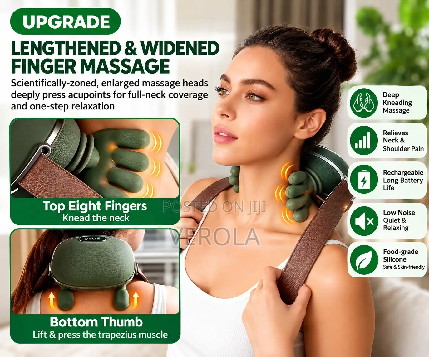 Rechargeable Shoulder Neck Massager Deep Tissue Pain Relief