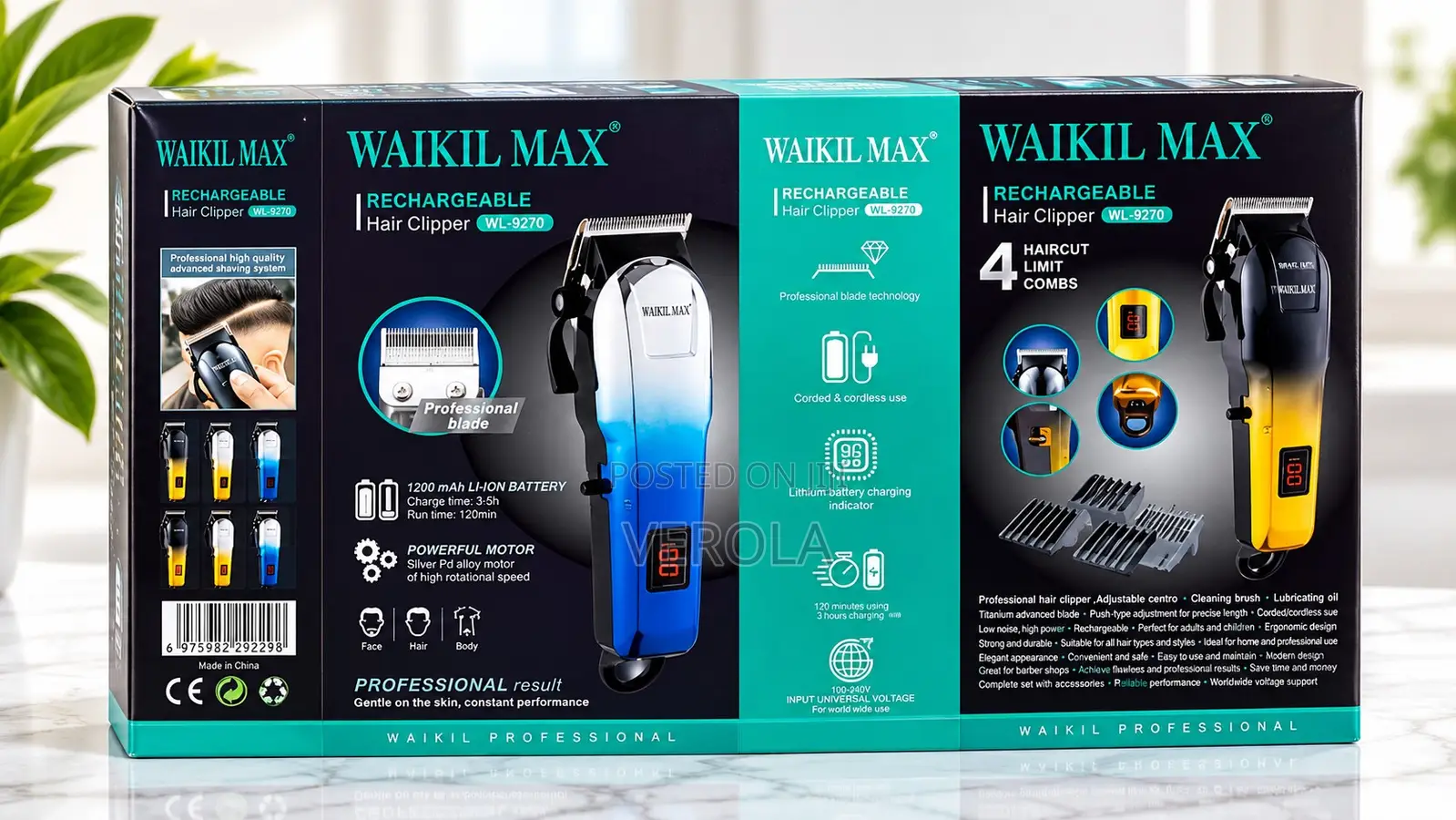 Waikil Max Professional Rechargeable Hair Clipper With Digital Display
