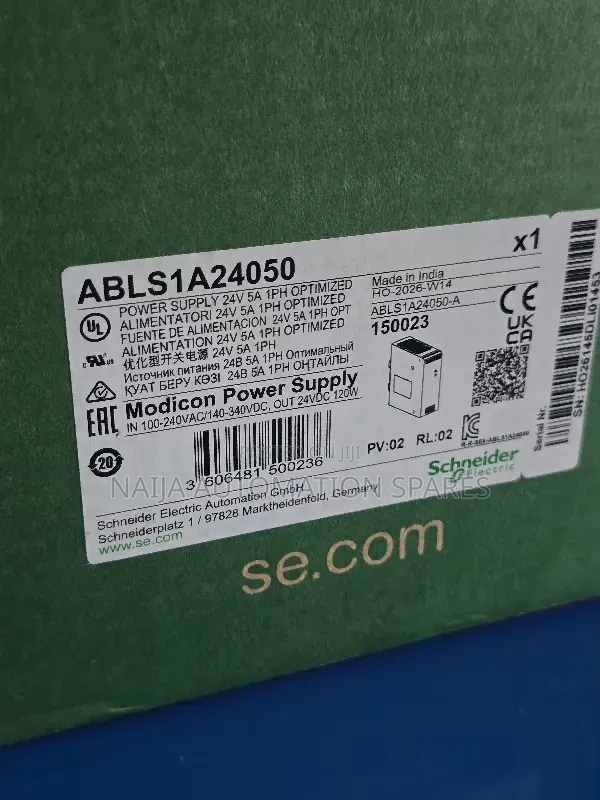 Schneider | ABLS1A24050 | Regulated Power Supply,240VAC, 24VDC 5A,