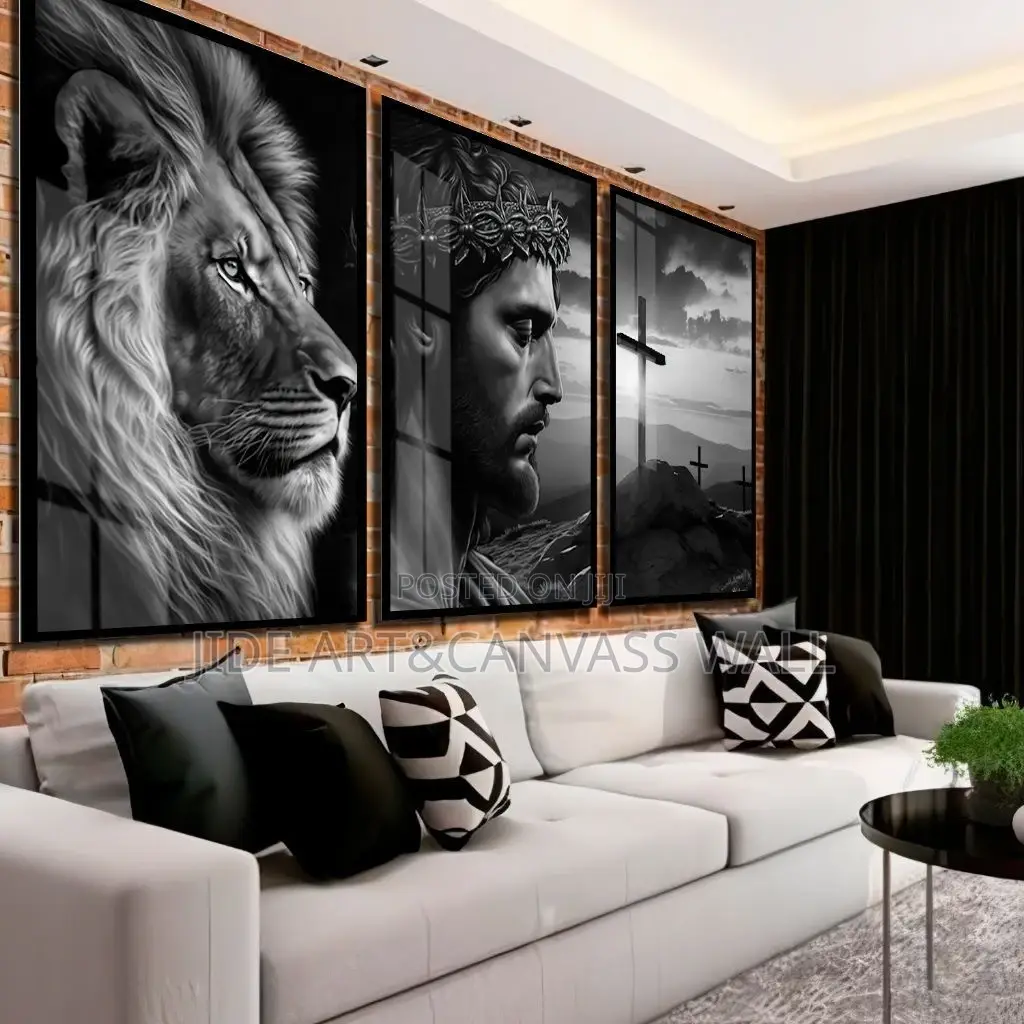 Black and White Acrylic Wall Jesus Frame