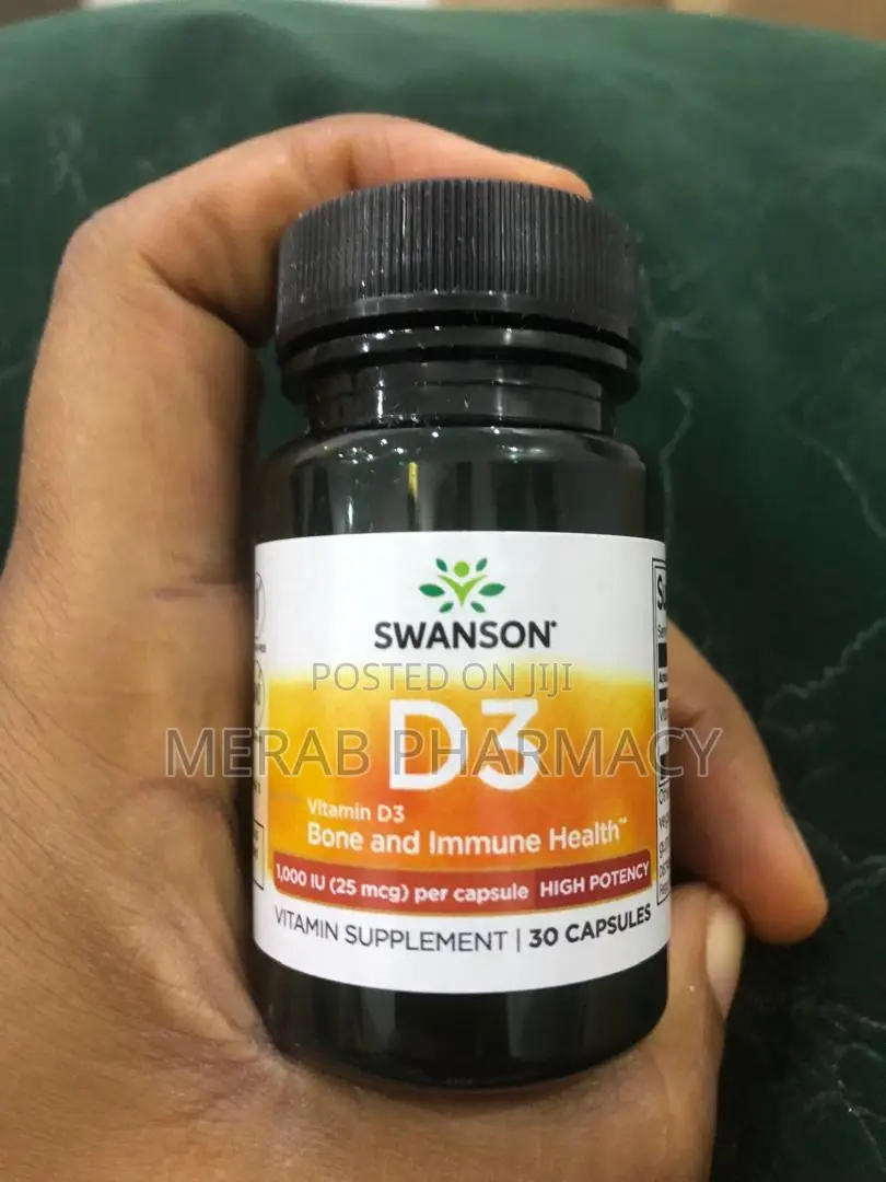Swanson Vitamins, Vitamin D3,High Potency,25 McG(1,000 IU), 30 Capsule