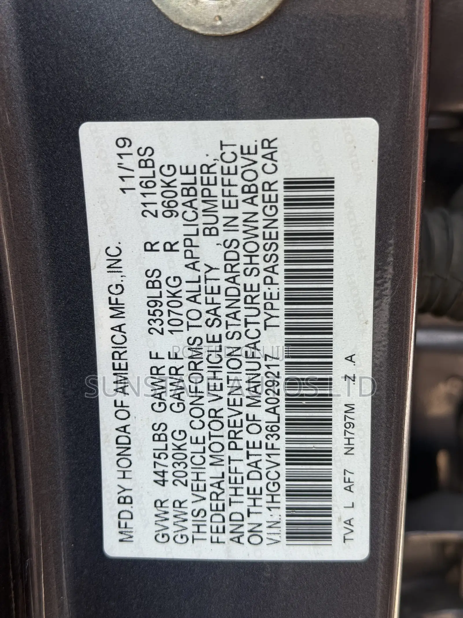 Honda Accord 2020 Gray