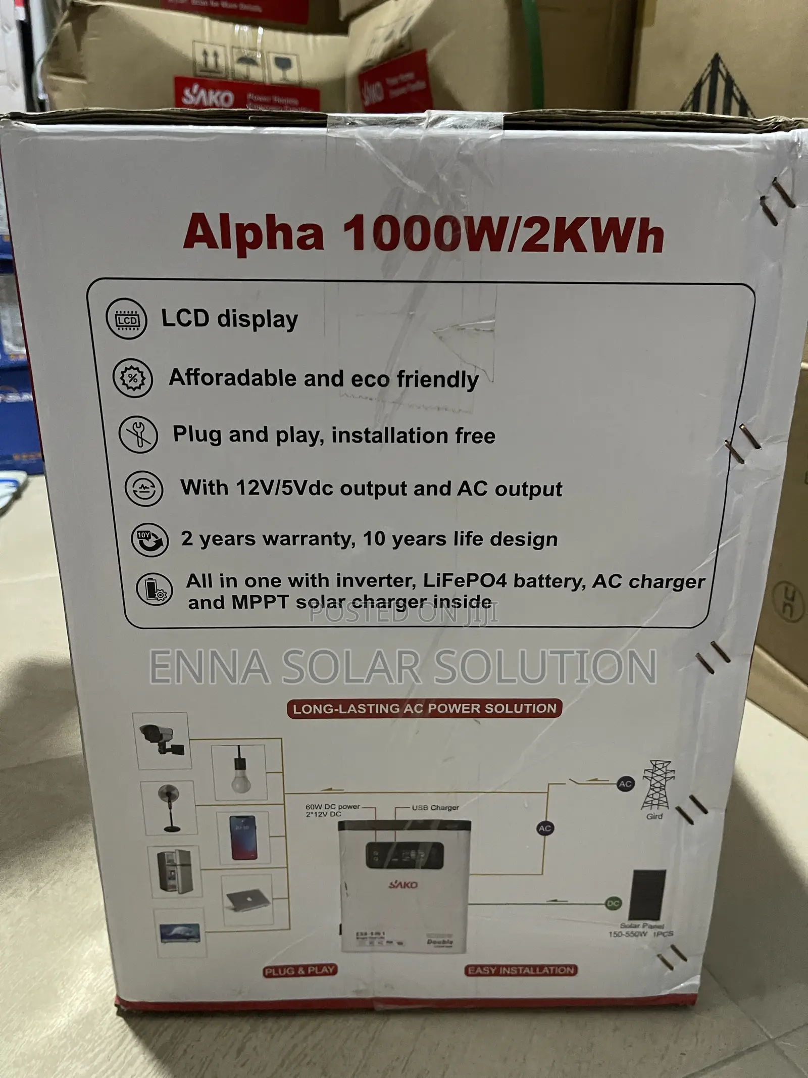 Sako 1000w/2kwh Energy Storage System (Solar Gen)
