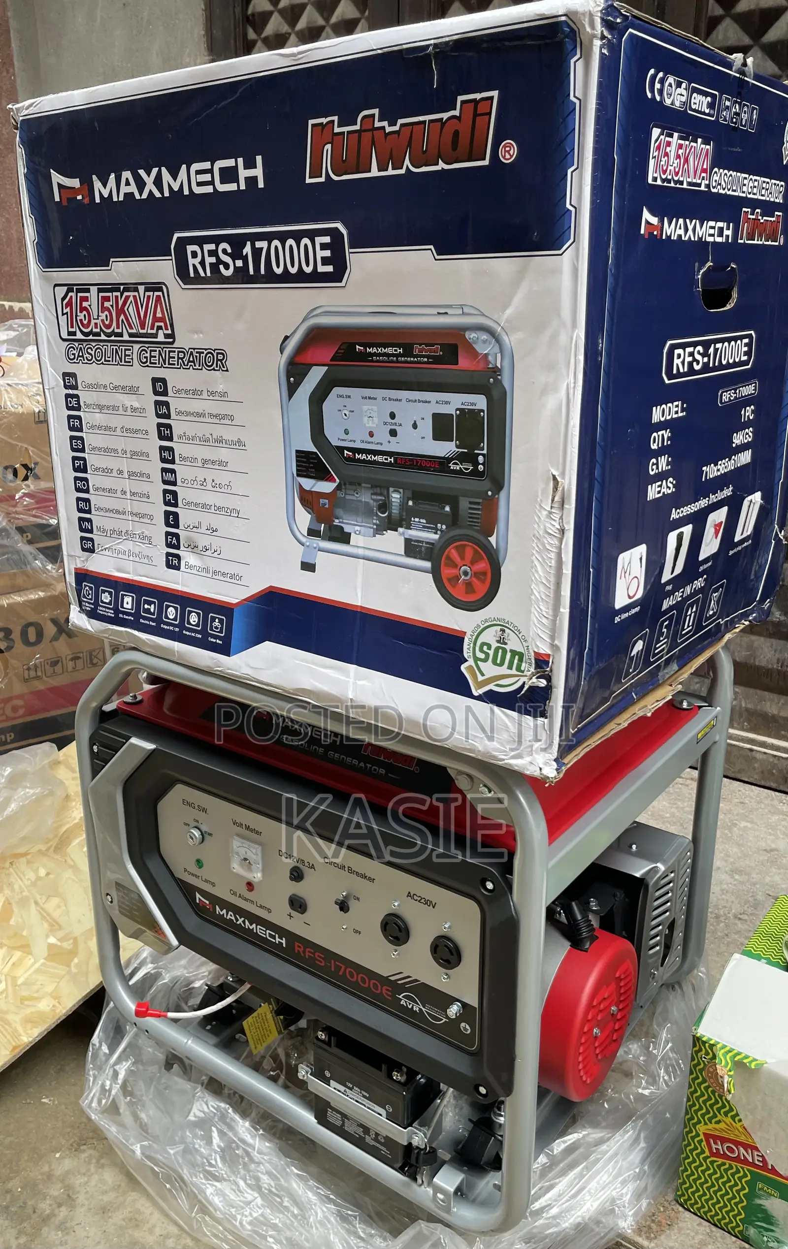 Rfs17000e 15.5kva Original Maxmech Petrol Key Start Generator