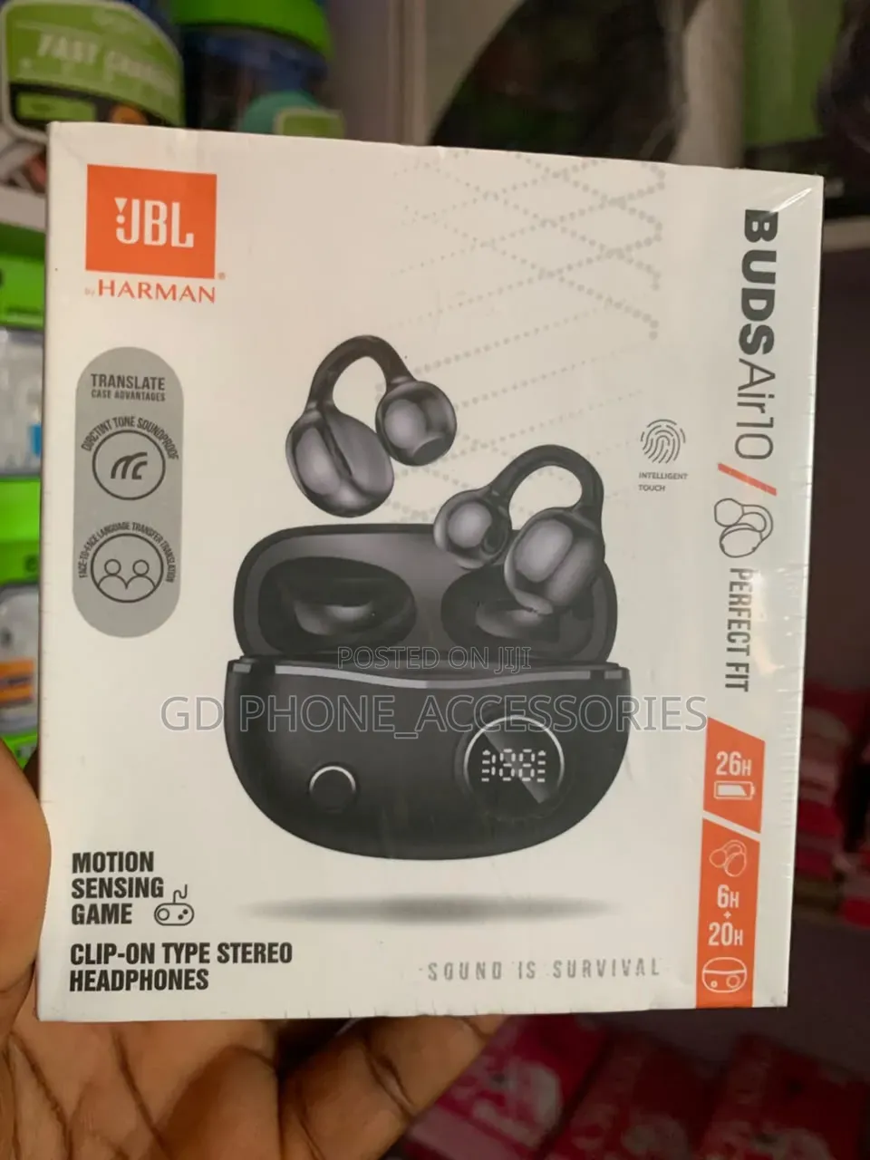 JBL Buds Air10 Open-Ear Clip-on Wireless Earphones - LED Display