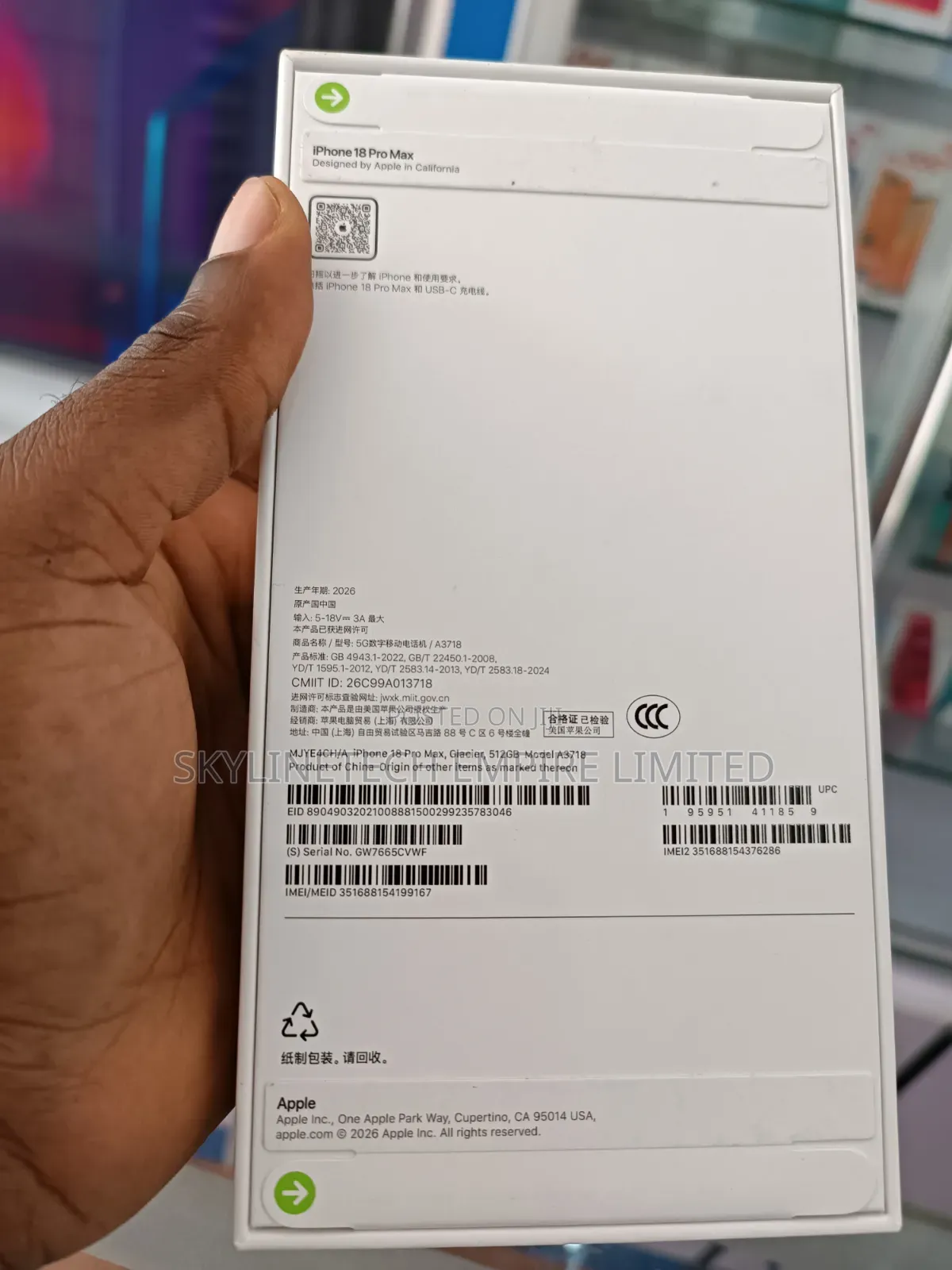 New Apple iPhone 18 Pro Max 512 GB Blue