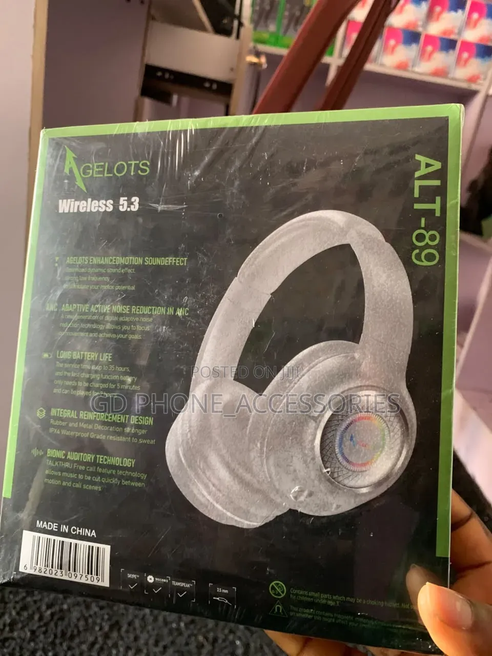 Agelots ALT-89 Wireless Bluetooth 5.3 Headphones - RGB Light