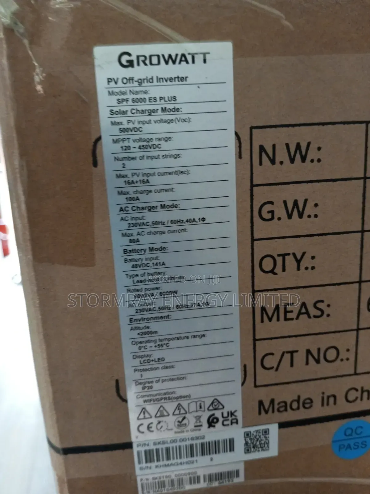 6kva Growatt Energy Hybrid Inverter