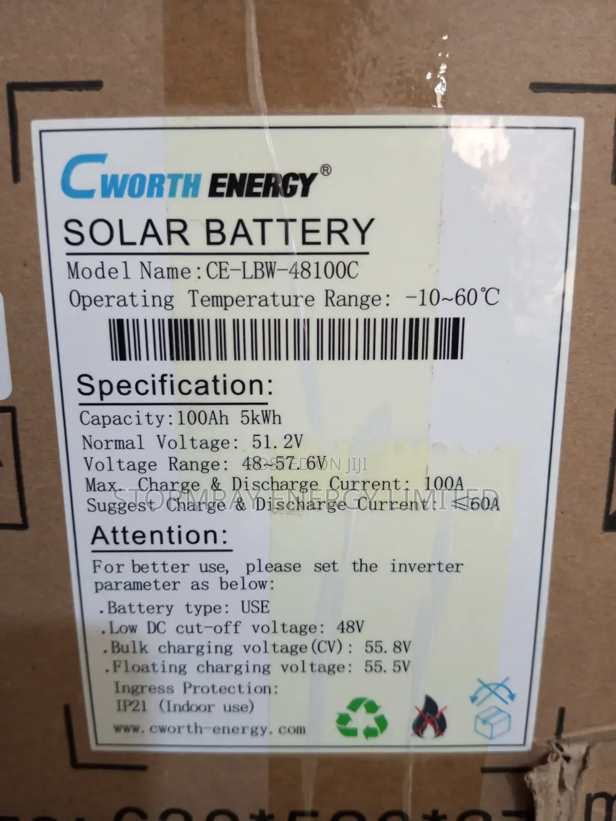 CWorth 200Ah 48v 5kwh Lithium Battery