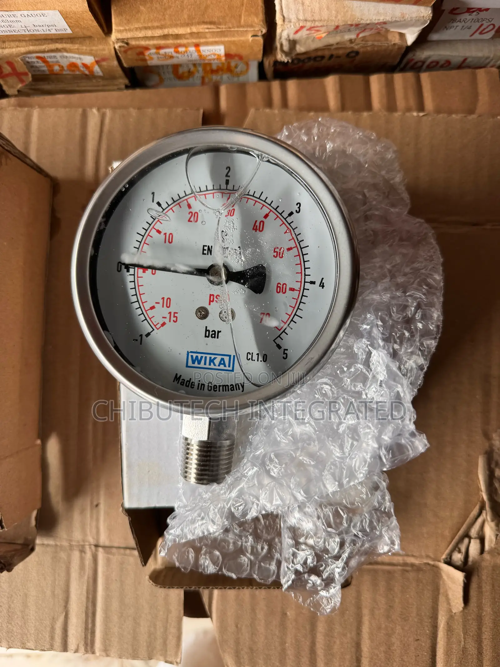 4” 0.4 Bar WIKA EN 837-1 Pressure Gauge