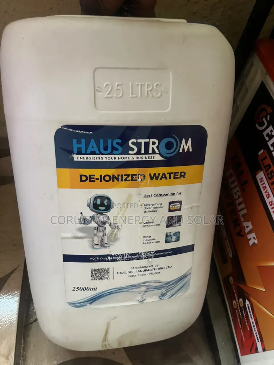 25 Litres of De - Ionized Water